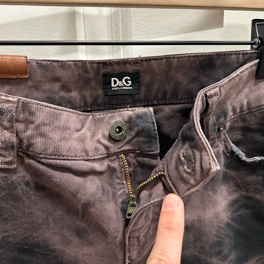 Dolce & Gabbana Brown Bleached Tie Dye Elegant Brown Cotton Jean Joggers 28 - Picture 6 of 13